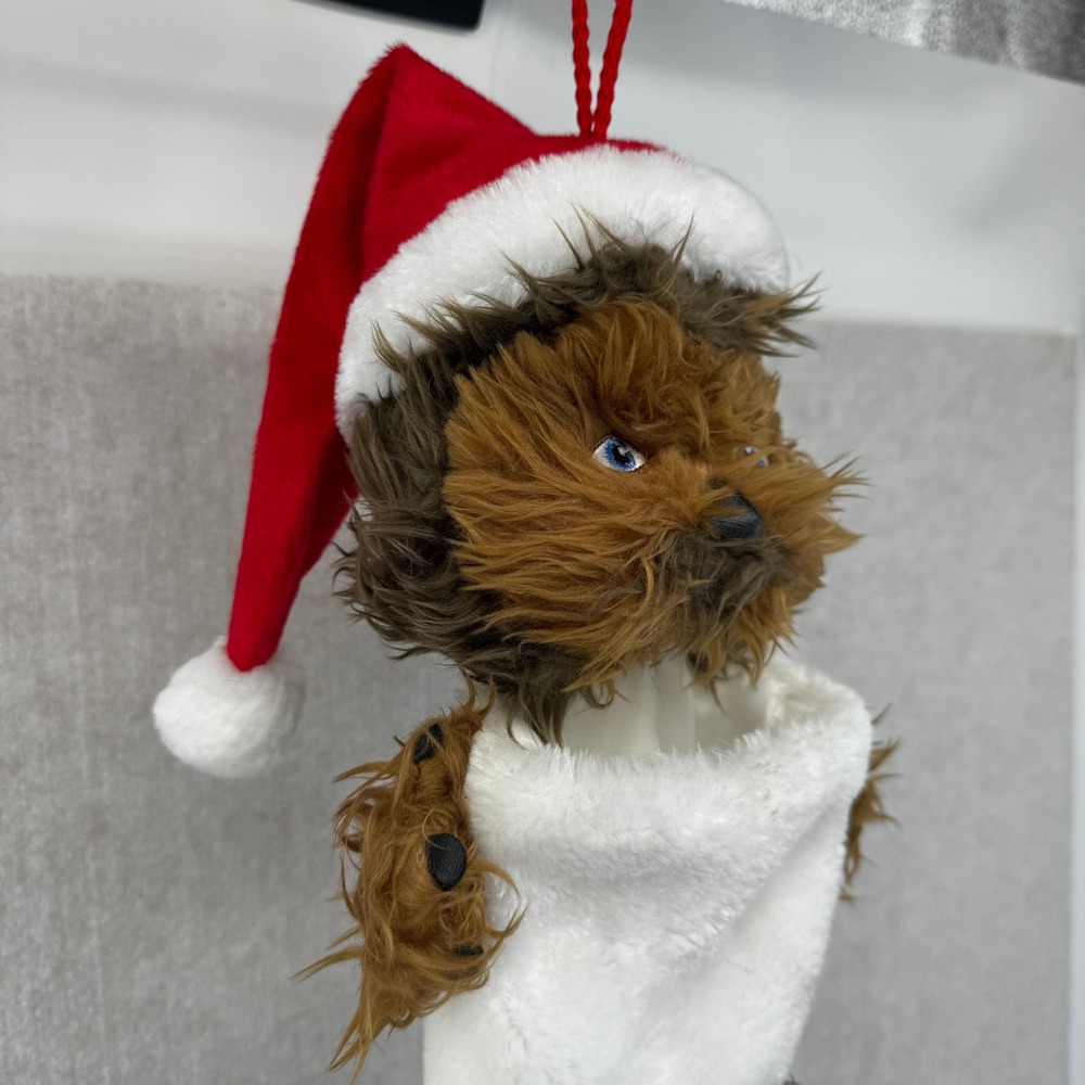 Vtg Star Wars Chewbacca Christmas Stocking Lucasfilm Plush Wookiee Santa Hat 18" - Picture 10 of 10